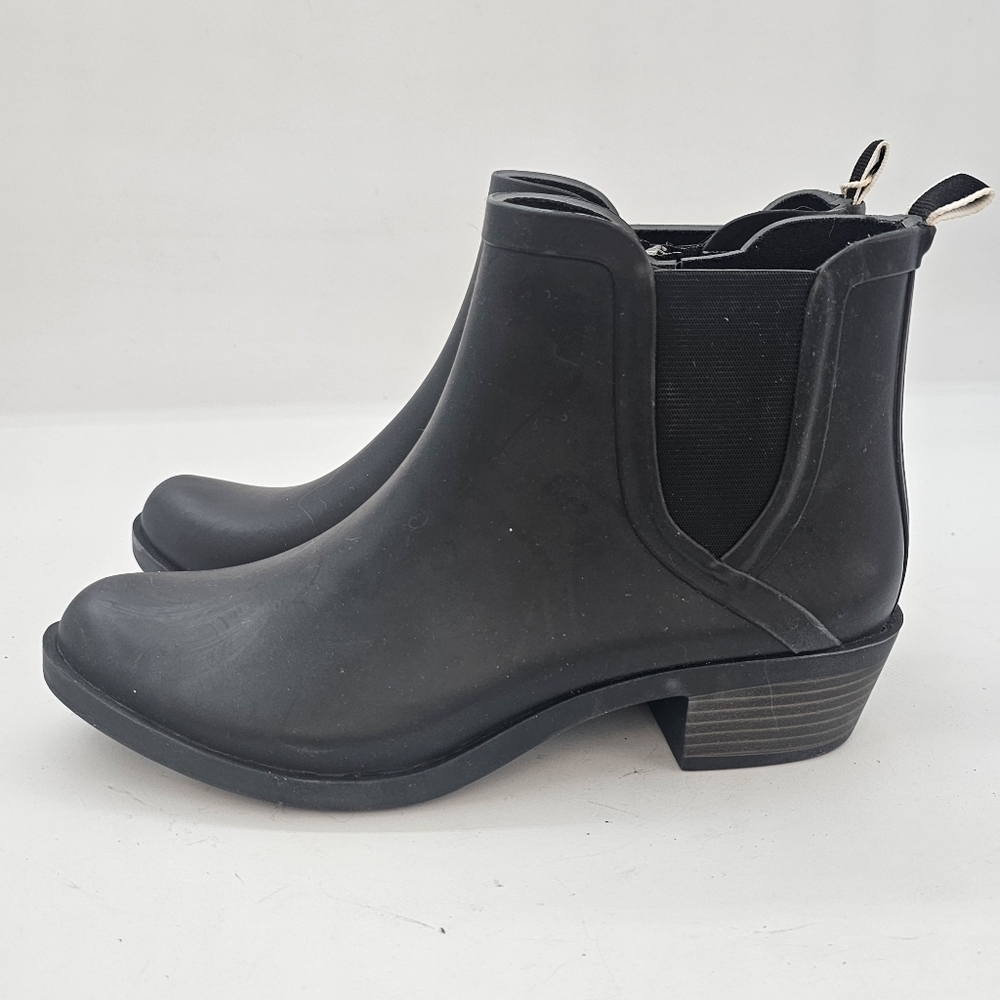 Lucky Brand Basel Black Rain Boots Size 8 Waterproof Chelsea Booties - Picture 10 of 10